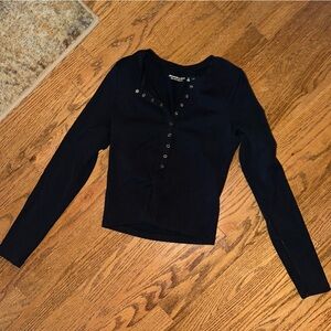 Abercrombie & Fitch Ribbed Henley Button Shirt